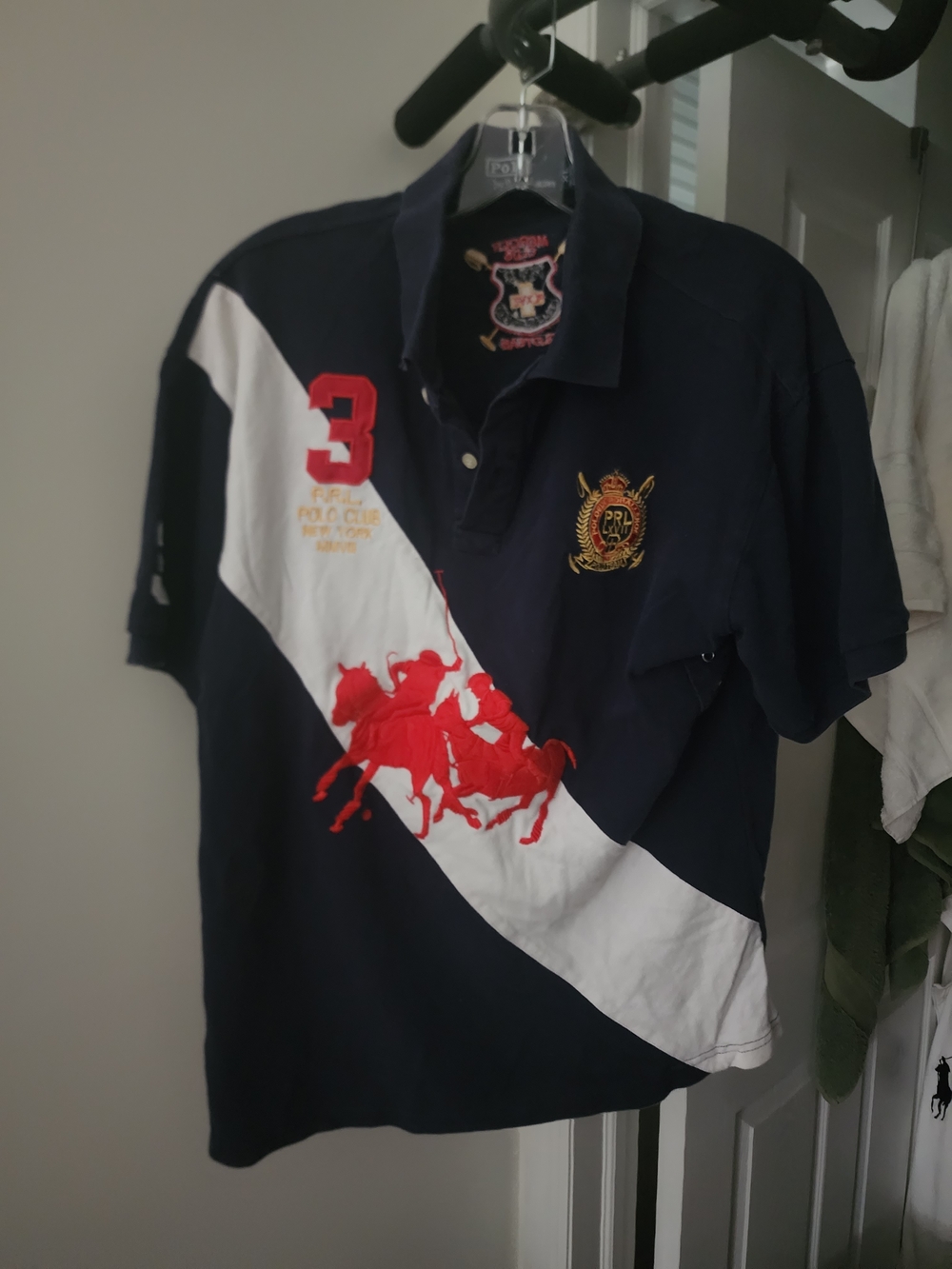 Polo by Ralph Lauren Navy, White & Red Rugby Polo